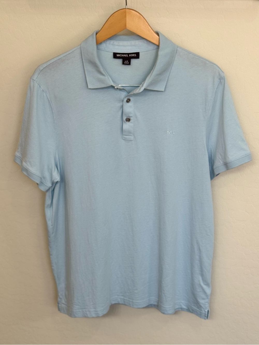 Michael Kors Men’s 100% Cotton Polo Shirt Light Blue Size L